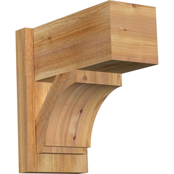 Ekena Millwork Imperial Block Rough Sawn Outlooker, Western Red Cedar, 8"W x 16"D x 16"H OUT08X16X16IMP05RWR - main